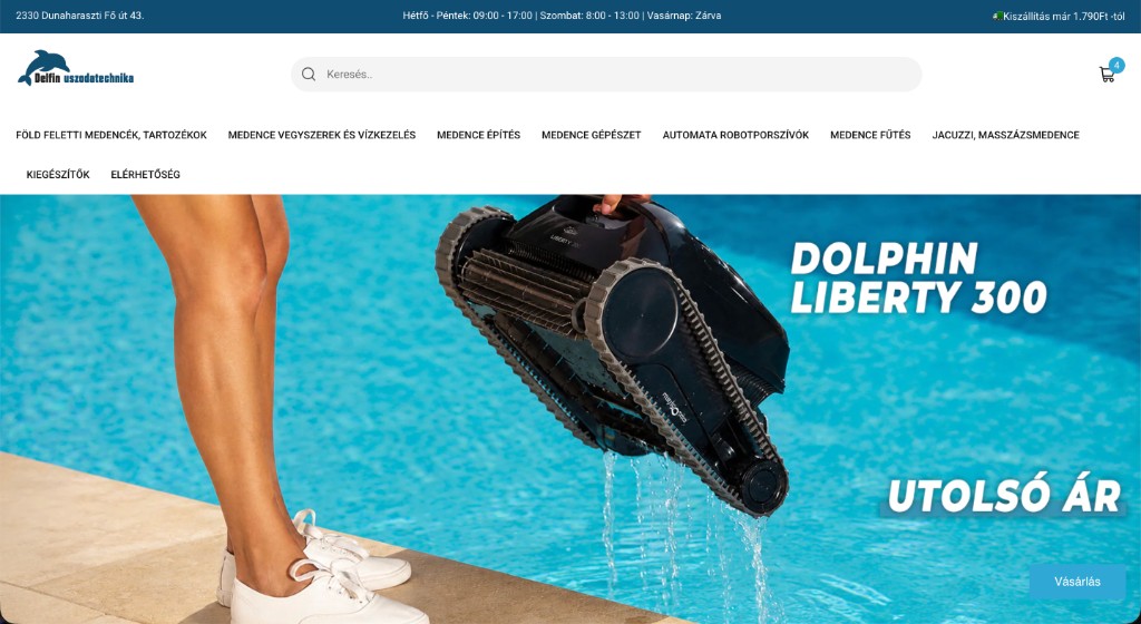 Delfin Uszodatechnika homepage